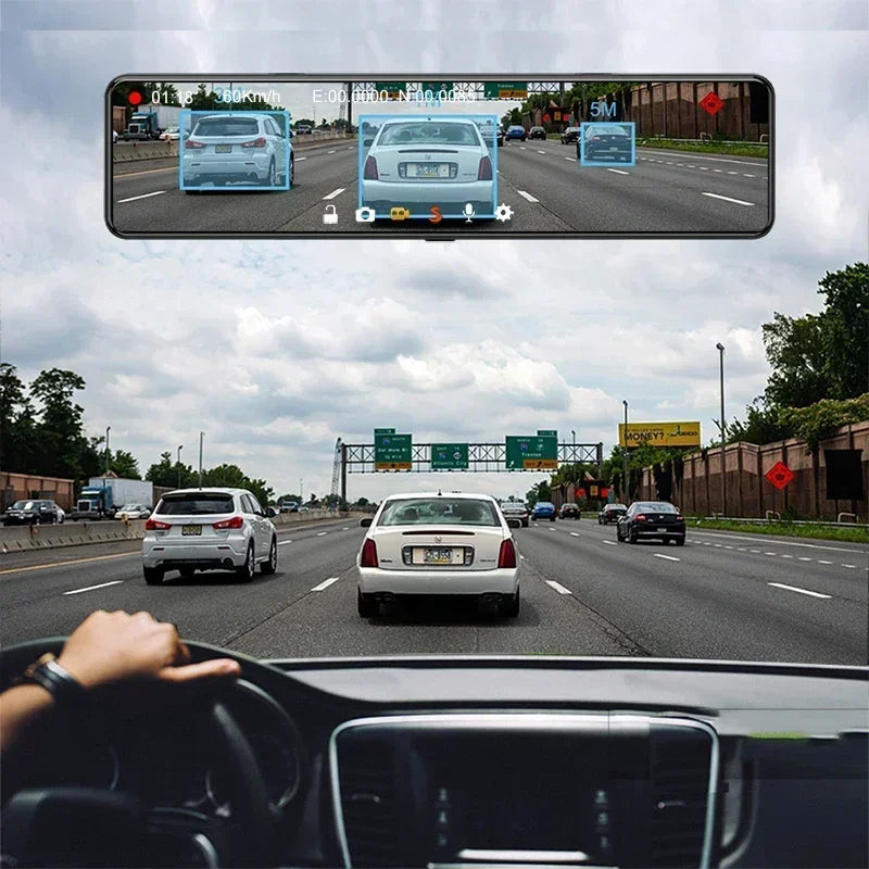 12-дюймовый видеорегистратор 4 – обзор и цена Dash Cam Rear View Mirror 12 Inch