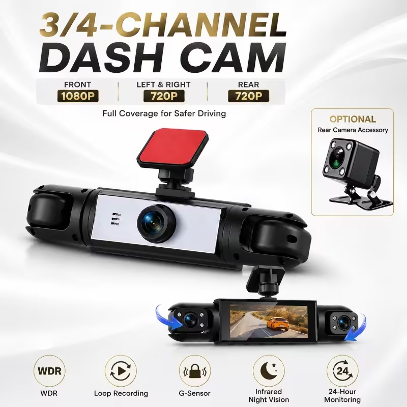 3/4-канальный видеорегистратор – обзор и цена Dash Cam 3 Channel 1080P