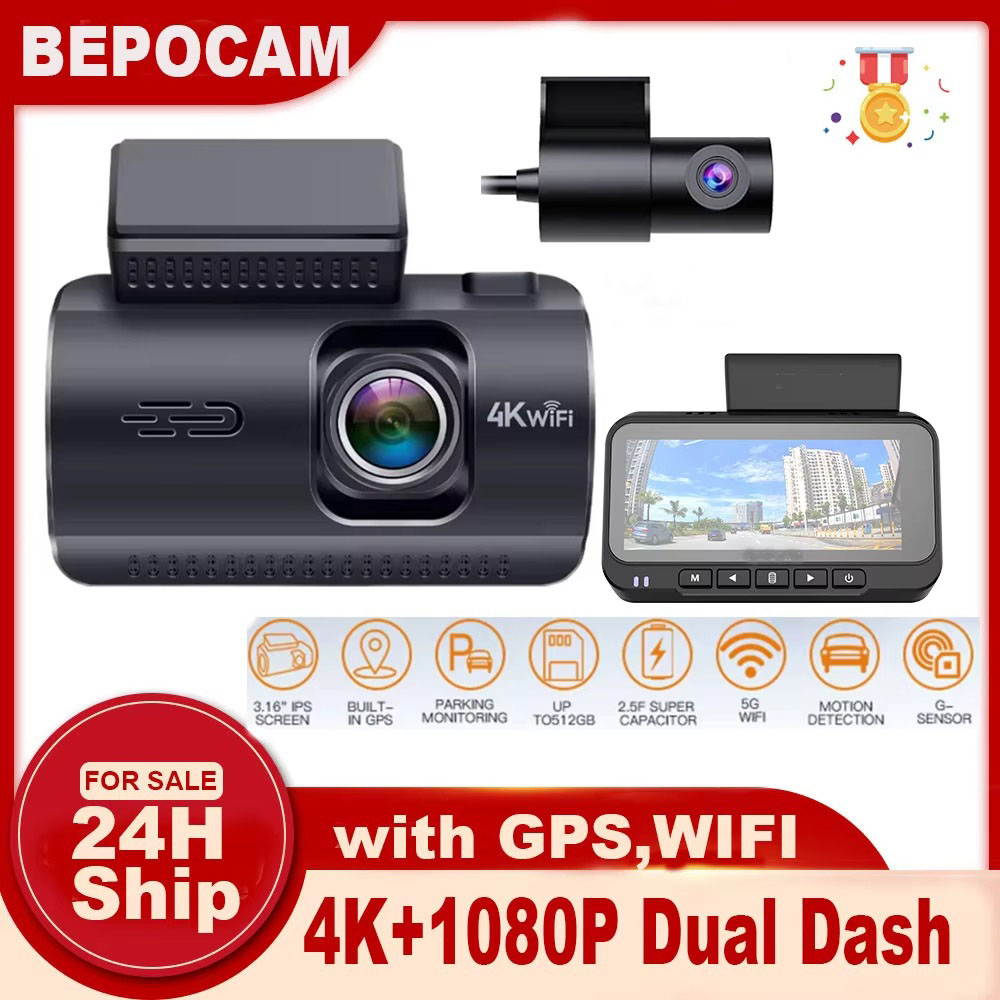 Видеорегистратор 4K+1080P с дв – обзор и цена Dual Dash Cam With Gps Wifi