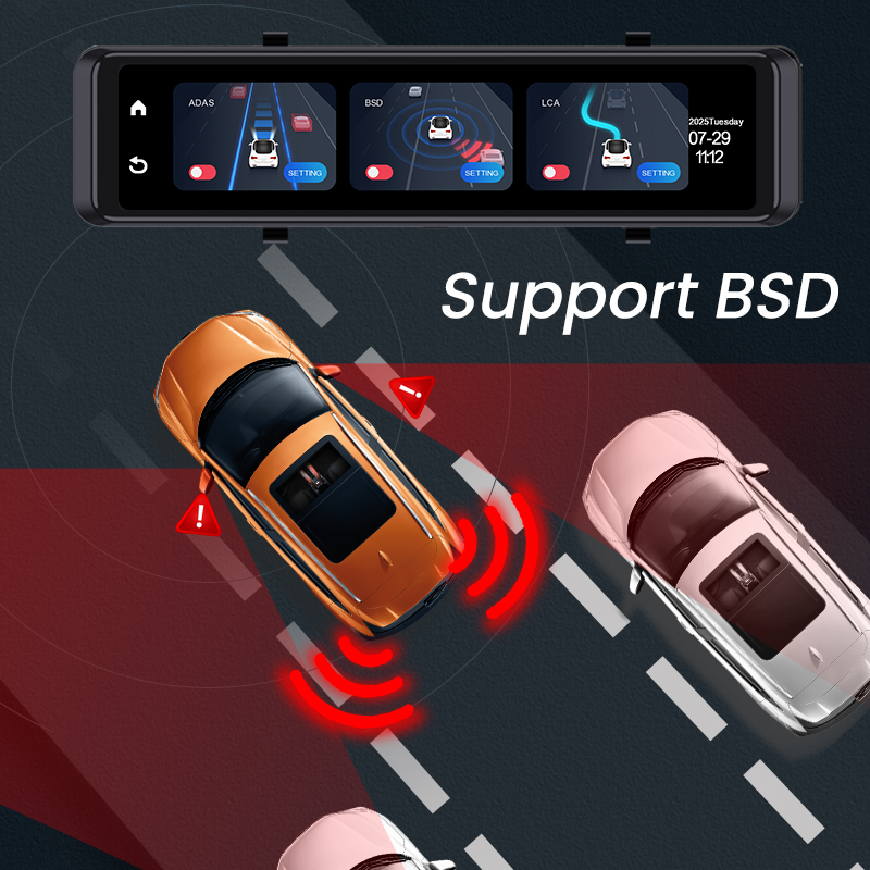 4K видеорегистратор с поддержк – обзор и цена Dash Cam Mirror Backup Camera