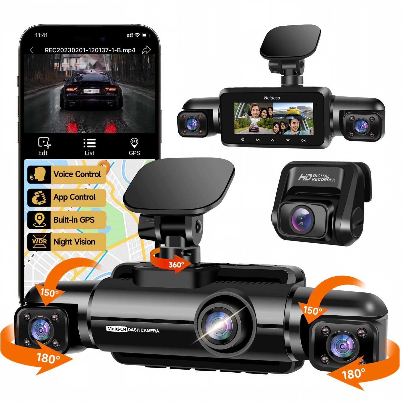 HUPEJOS V60-4CH 4K+1080P Видео – обзор и цена Dash Cam 3 Channel 1080P