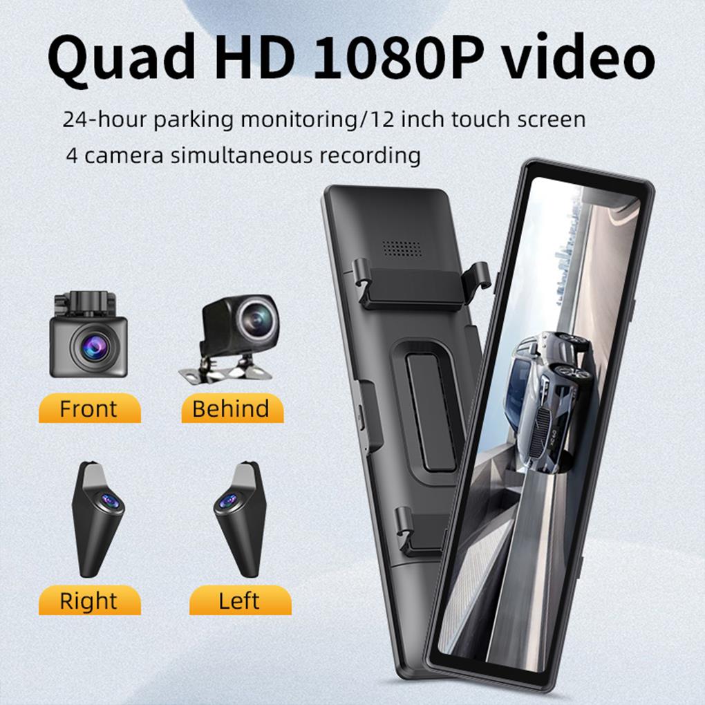 Видеорегистратор заднего вида, – обзор и цена Dash Cam Rear View Mirror 12 Inch