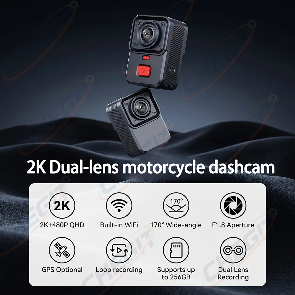 Видеорегистратор для мотоцикла – обзор и цена Dual Dash Cam With Gps Wifi